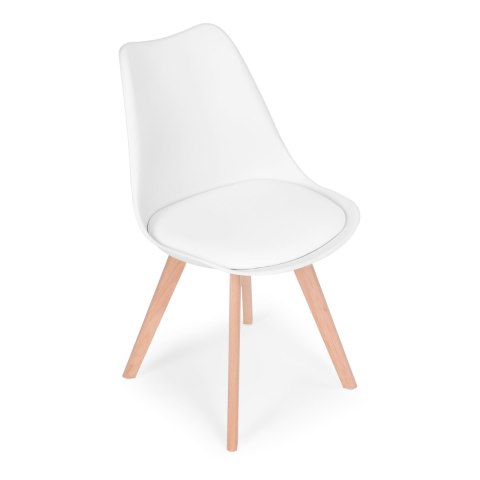 Zestaw 4 krzeseł krzesło do salonu jadalni z poduszką białe ModernHome ModernHome