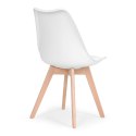 Zestaw 4 krzeseł krzesło do salonu jadalni z poduszką białe ModernHome ModernHome