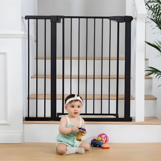 Bramka barierka zabezpieczająca 74-132 cm na schody i drzwi stal dodatkowe panele czarna ECOTOYS ECOTOYS