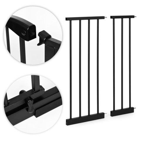 Bramka barierka zabezpieczająca 74-132 cm na schody i drzwi stal dodatkowe panele czarna ECOTOYS ECOTOYS