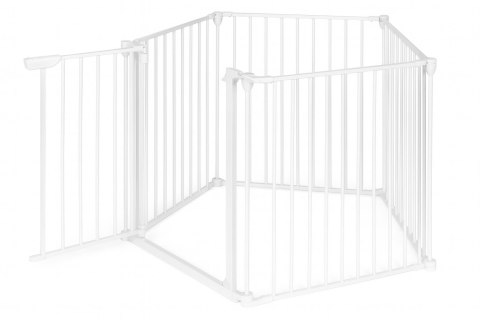 Bramka kojec barierka ochronna dla dzieci i zwierząt 5 paneli 60 cm metal biały ECOTOYS ECOTOYS
