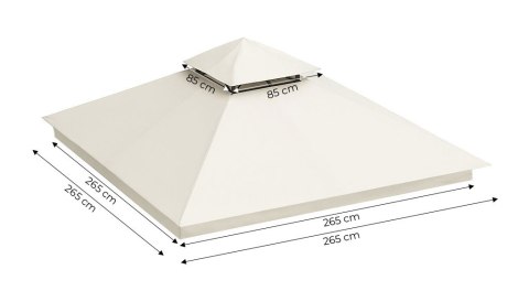 Dach do pawilonu ogrodowego 3x3 m wodoodporne poszycie otwór wentylacyjny beżowy MultiGarden MultiGarden