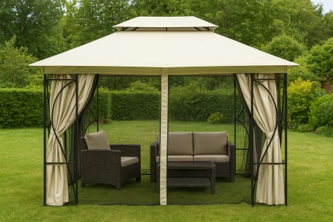 Dach do pawilonu ogrodowego 3x4 m wodoodporne poszycie otwór wentylacyjny beżowy MultiGarden MultiGarden