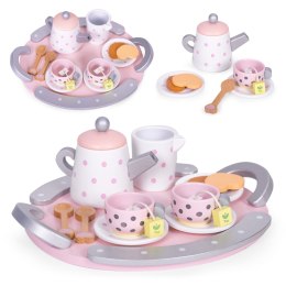 Drewniany zestaw do herbaty filiżanki czajnik 15 elementów ECOTOYS ECOTOYS