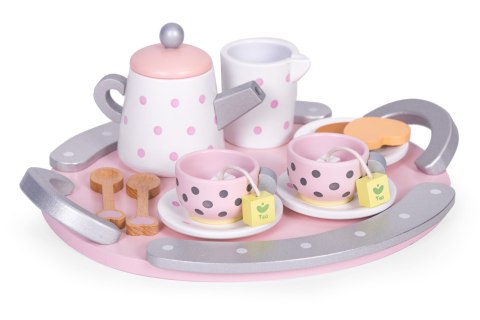 Drewniany zestaw do herbaty filiżanki czajnik 15 elementów ECOTOYS ECOTOYS