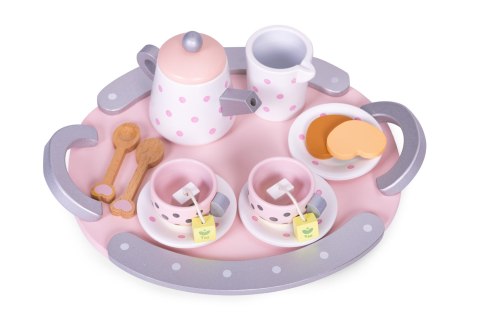 Drewniany zestaw do herbaty filiżanki czajnik 15 elementów ECOTOYS ECOTOYS