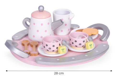 Drewniany zestaw do herbaty filiżanki czajnik 15 elementów ECOTOYS ECOTOYS