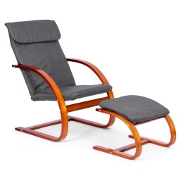 Fotel fiński bujany z podnóżkiem finka leżanka do salonu ModernHome ModernHome