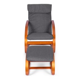 Fotel fiński bujany z podnóżkiem finka leżanka do salonu ModernHome ModernHome