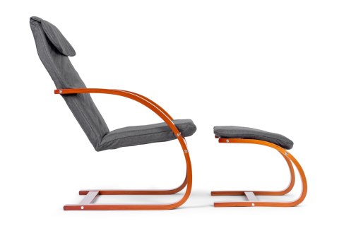 Fotel fiński bujany z podnóżkiem finka leżanka do salonu ModernHome ModernHome