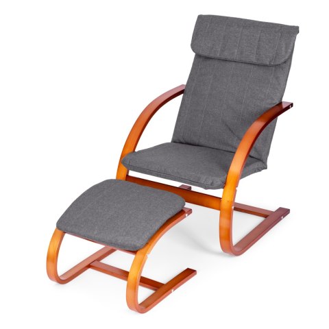 Fotel fiński bujany z podnóżkiem finka leżanka do salonu ModernHome ModernHome