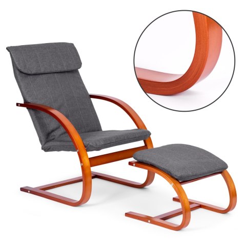 Fotel fiński bujany z podnóżkiem finka leżanka do salonu ModernHome ModernHome