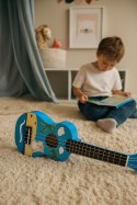 Gitara ukulele dla dzieci drewniana 4 struny nylonowe kostka do gry ECOTOYS ECOTOYS