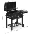 Grill węglowy duży ogrodowy z pokrywą termometr półki koła dmuchawa gratis MEBELKI24