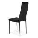 Komplet 4 krzeseł czarne krzesło welurowe do jadalni i salonu ModernHome ModernHome