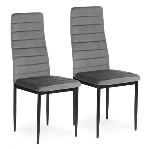 Krzesła z wyprofilowanym oparciem- VELVET SZARE - 4 sztuki MEBELKI24