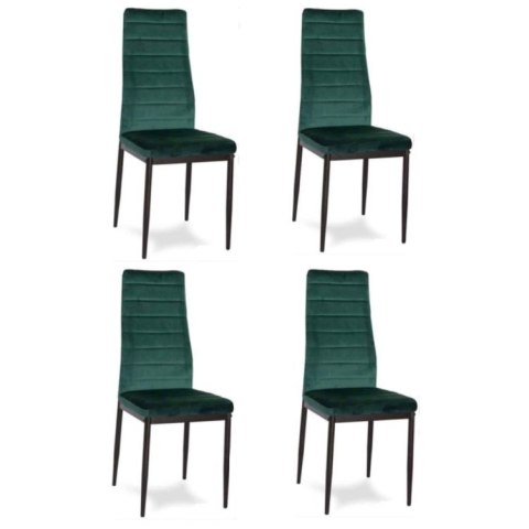 Krzesła z wyprofilowanym oparciem- VELVET ZIELONY - 4 sztuki MEBELKI24