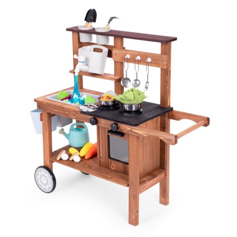 Kuchnia błotna outdoor dla dzieci z akcesoriami drewno jodłowe ECOTOYS ECOTOYS