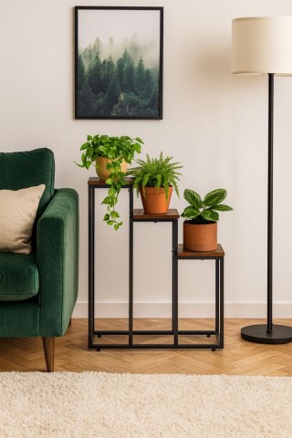 Kwietnik stojący stojak na kwiaty ozdoby 3 półki loft ModernHome ModernHome