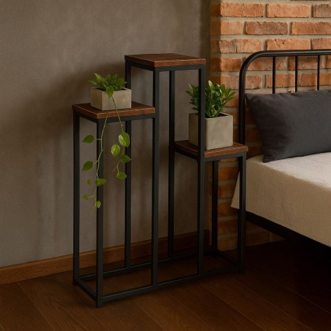 Kwietnik stojący stojak na kwiaty ozdoby 3 półki loft ModernHome ModernHome
