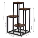 Kwietnik stojący stojak na kwiaty ozdoby 4 półki loft ModernHome ModernHome