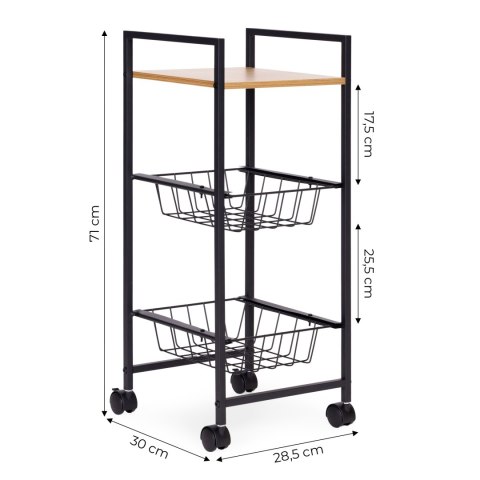Regał mobilny szafka z 2 koszami i półką organizer na kółkach ModernHome ModernHome