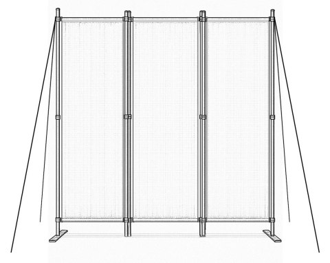 Składany parawan ogrodowy pokojowy 3-panelowy 167x164 cm beżowy MultiGarden MultiGarden