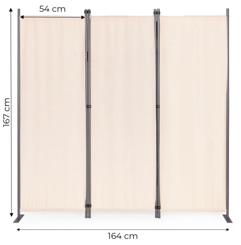 Składany parawan ogrodowy pokojowy 3-panelowy 167x164 cm beżowy MultiGarden MultiGarden