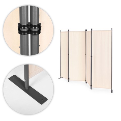 Składany parawan ogrodowy pokojowy 4-panelowy 167x216 cm beżowy MultiGarden MultiGarden