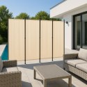 Składany parawan ogrodowy pokojowy 4-panelowy 167x216 cm beżowy MultiGarden MultiGarden