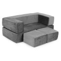 Sofa modułowa składana dla dzieci DIY 4 miękkie poduchy - szara ECOTOYS ECOTOYS