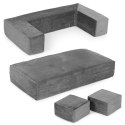 Sofa modułowa składana dla dzieci DIY 4 miękkie poduchy - szara ECOTOYS ECOTOYS