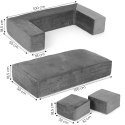 Sofa modułowa składana dla dzieci DIY 4 miękkie poduchy - szara ECOTOYS ECOTOYS