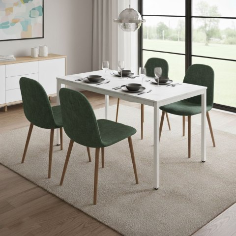 Stół do kuchni jadalni dla 4-5 osób biurko komputerowe 120x60 cm biały marmur ModernHome ModernHome