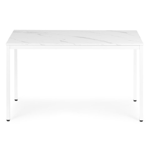 Stół do kuchni jadalni dla 4-5 osób biurko komputerowe 120x60 cm biały marmur ModernHome ModernHome