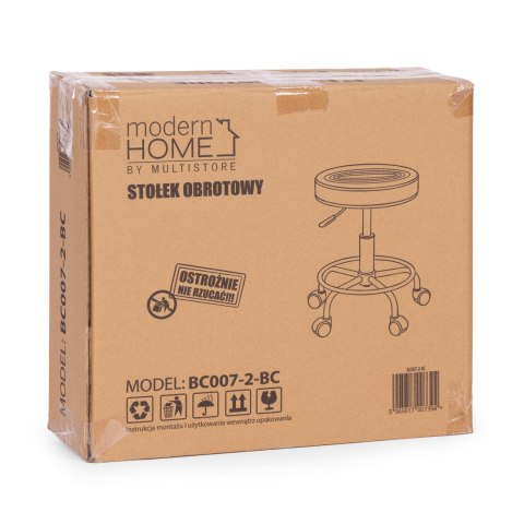 Stołek obrotowy taboret kosmetyczny medyczny fotel regulowany czarny ModernHome ModernHome