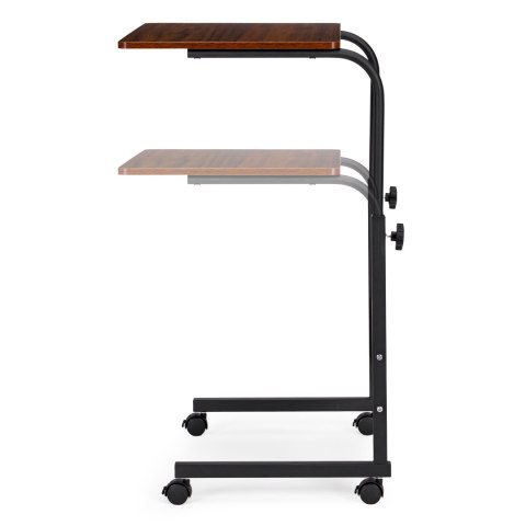 Stolik pod laptopa z kółkami biurko dostawiane do fotela kanapy ciemny brąz ModernHome ModernHome