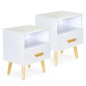 Szafki nocne zestaw 2 szt. nowoczesne stoliki kawowe białe ModernHome ModernHome