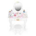 Toaletka dziecięca drewniana duża z lustrem dla dziewczynki różowe dodatki ECOTOYS ECOTOYS