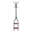 Wieszak stojący z półkami 8 haczyków 180 cm metal czarny ModernHome ModernHome