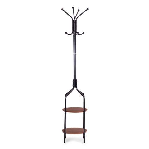 Wieszak stojący z półkami 8 haczyków 180 cm metal czarny ModernHome ModernHome
