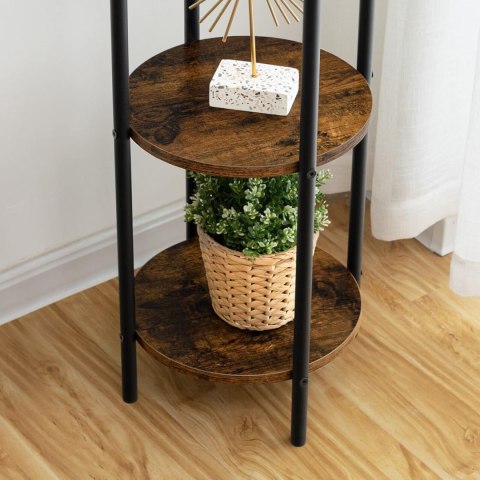 Wieszak stojący z półkami 8 haczyków 180 cm metal czarny ModernHome ModernHome