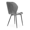 Zestaw 4 krzeseł do salonu jadalni nowoczesne krzesło szary welur ModernHome ModernHome