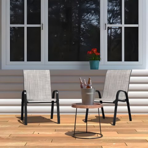 Zestaw komplet 2 krzeseł ogrodowych na taras balkon jasny szary MultiGarden MultiGarden