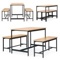 Zestaw loftowych mebli do jadalni kuchni stolik 2 ławki ModernHome ModernHome