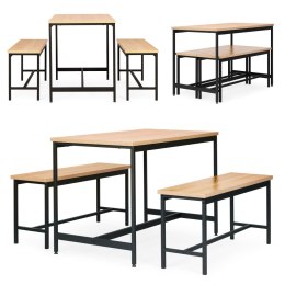 Zestaw loftowych mebli do jadalni kuchni stolik 2 ławki ModernHome ModernHome