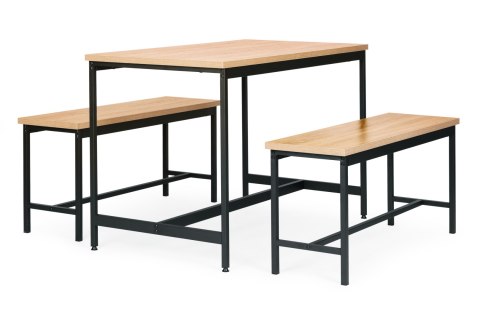Zestaw loftowych mebli do jadalni kuchni stolik 2 ławki ModernHome ModernHome