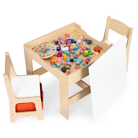Zestaw mebli dla dzieci stolik + 2 krzesła tablica kredowa ECOTOYS ECOTOYS