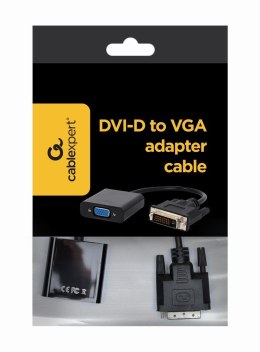 Adapter GEMBIRD A-DVID-VGAF-01 (DVI-D M - D-Sub (VGA) F; 0,20m; kolor czarny) GEMBIRD