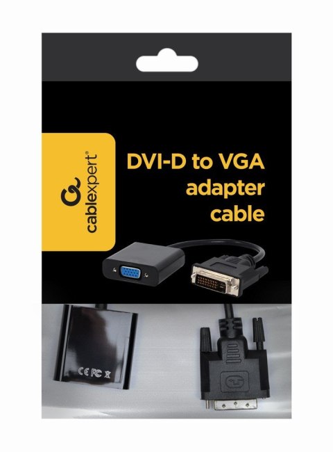 Adapter GEMBIRD A-DVID-VGAF-01 (DVI-D M - D-Sub (VGA) F; 0,20m; kolor czarny) GEMBIRD